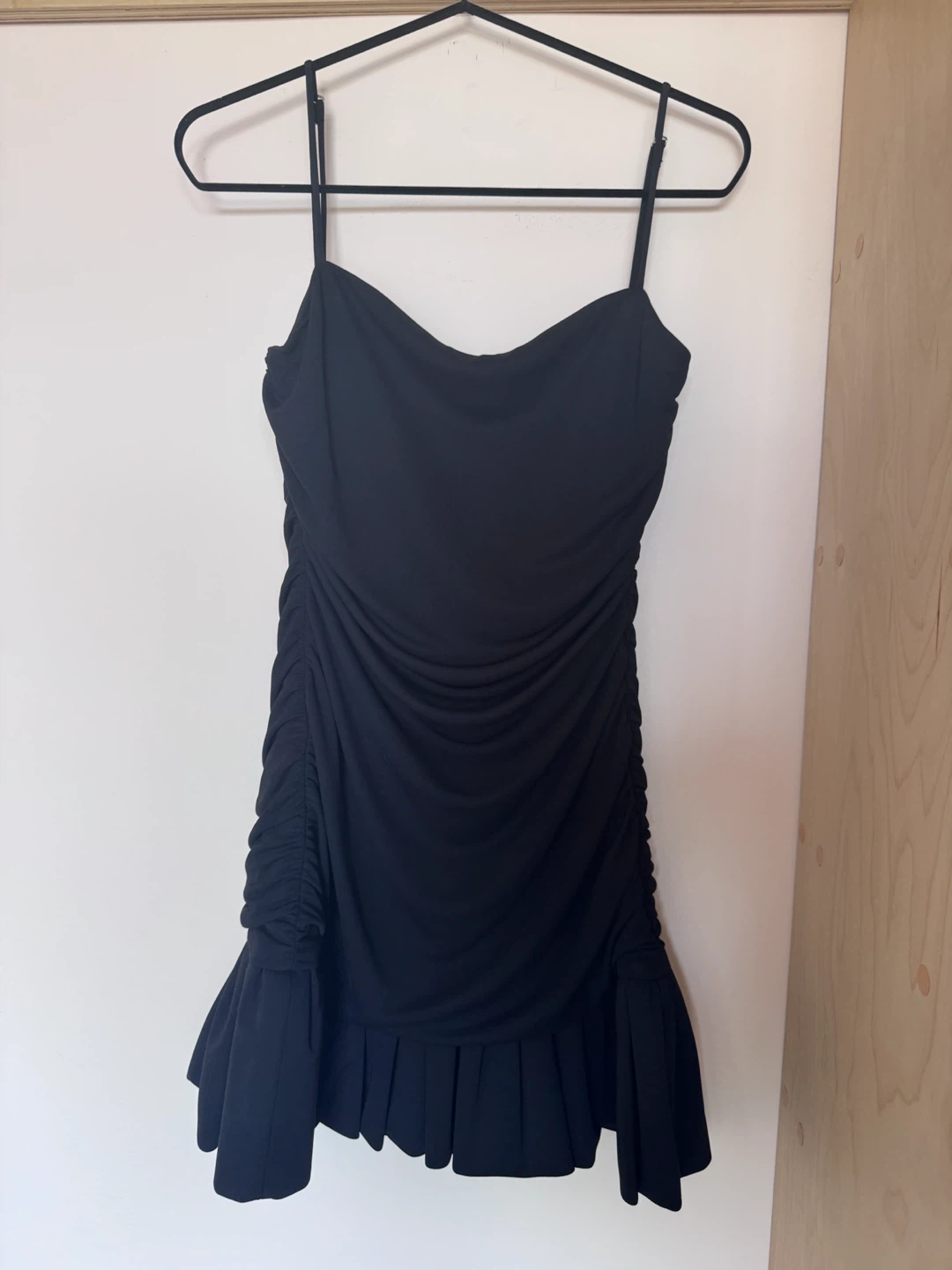 Zara Black Ruched Mini Dress