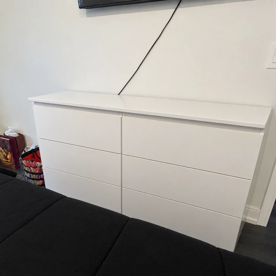 White Malm dresser and nightstand