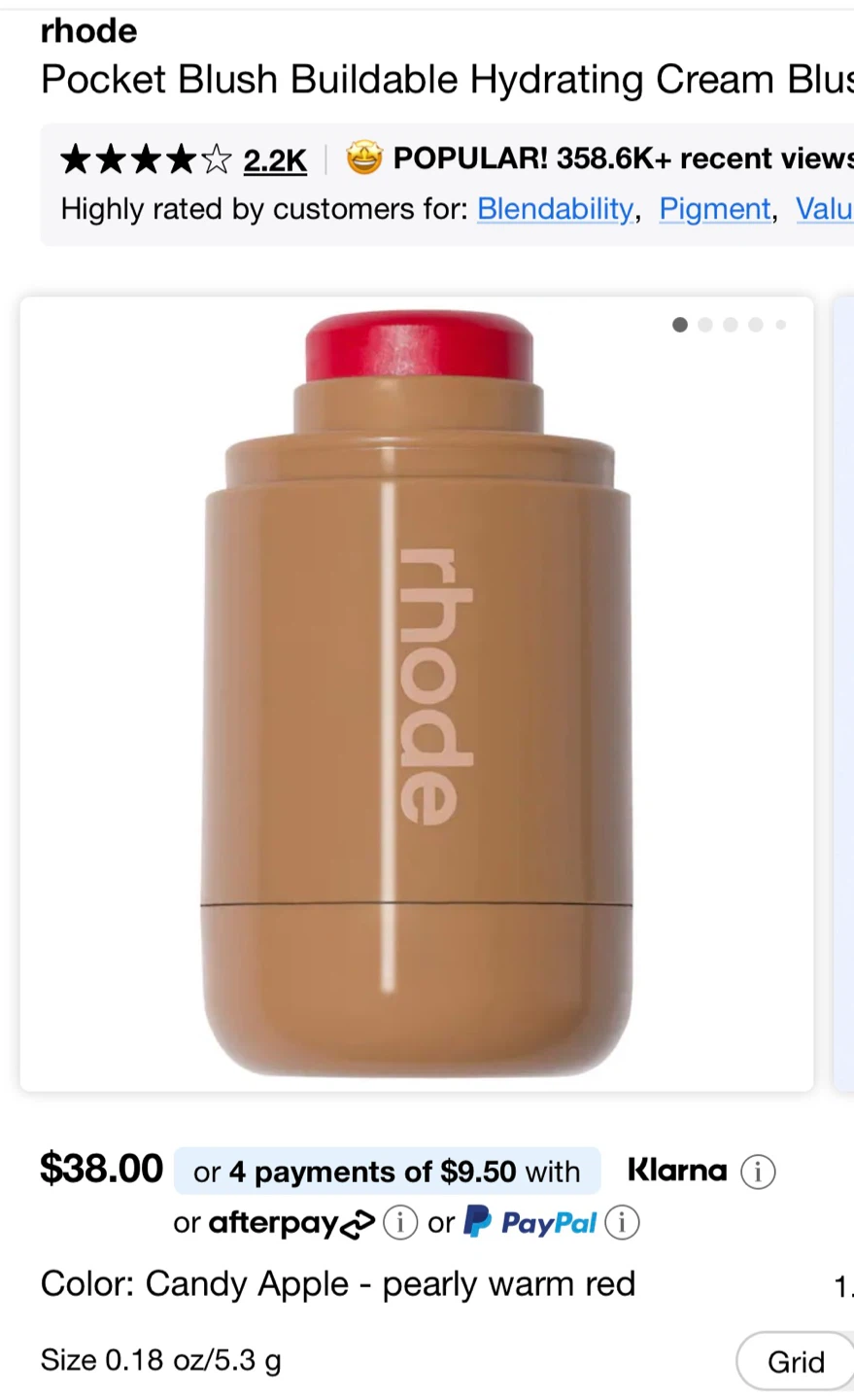 Free Rhode Pocket Blush in Candy Apple - photo 4