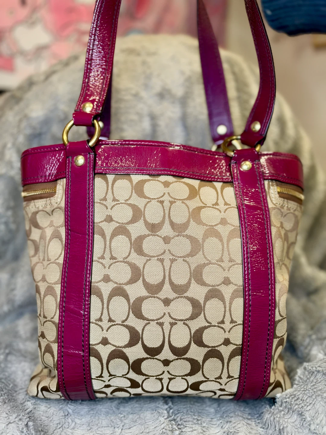 Vintage Coach Legacy Signature Turnlock Tote Bag F12889 - photo 4