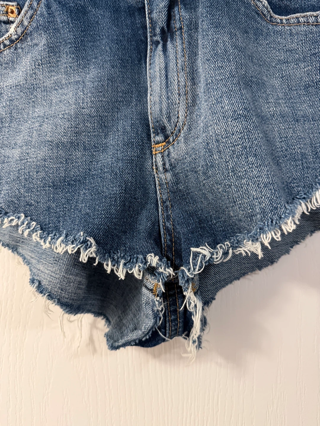 Topshop Moto Blue Denim Raw Hem Jean Shorts - photo 3
