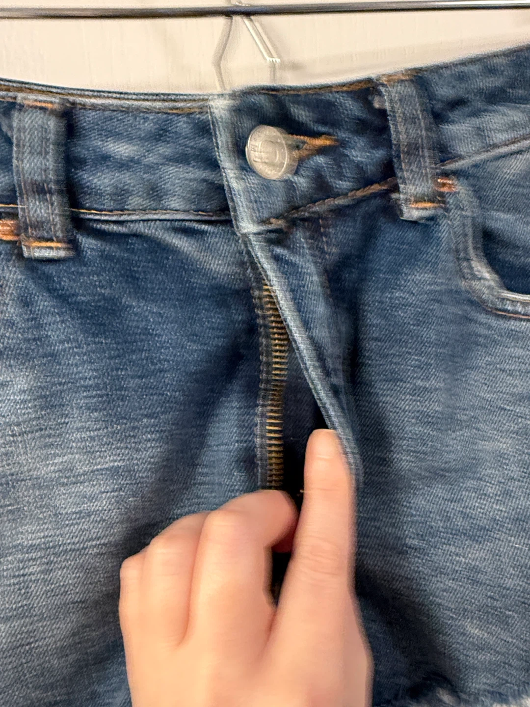 Topshop Moto Blue Denim Raw Hem Jean Shorts - photo 5