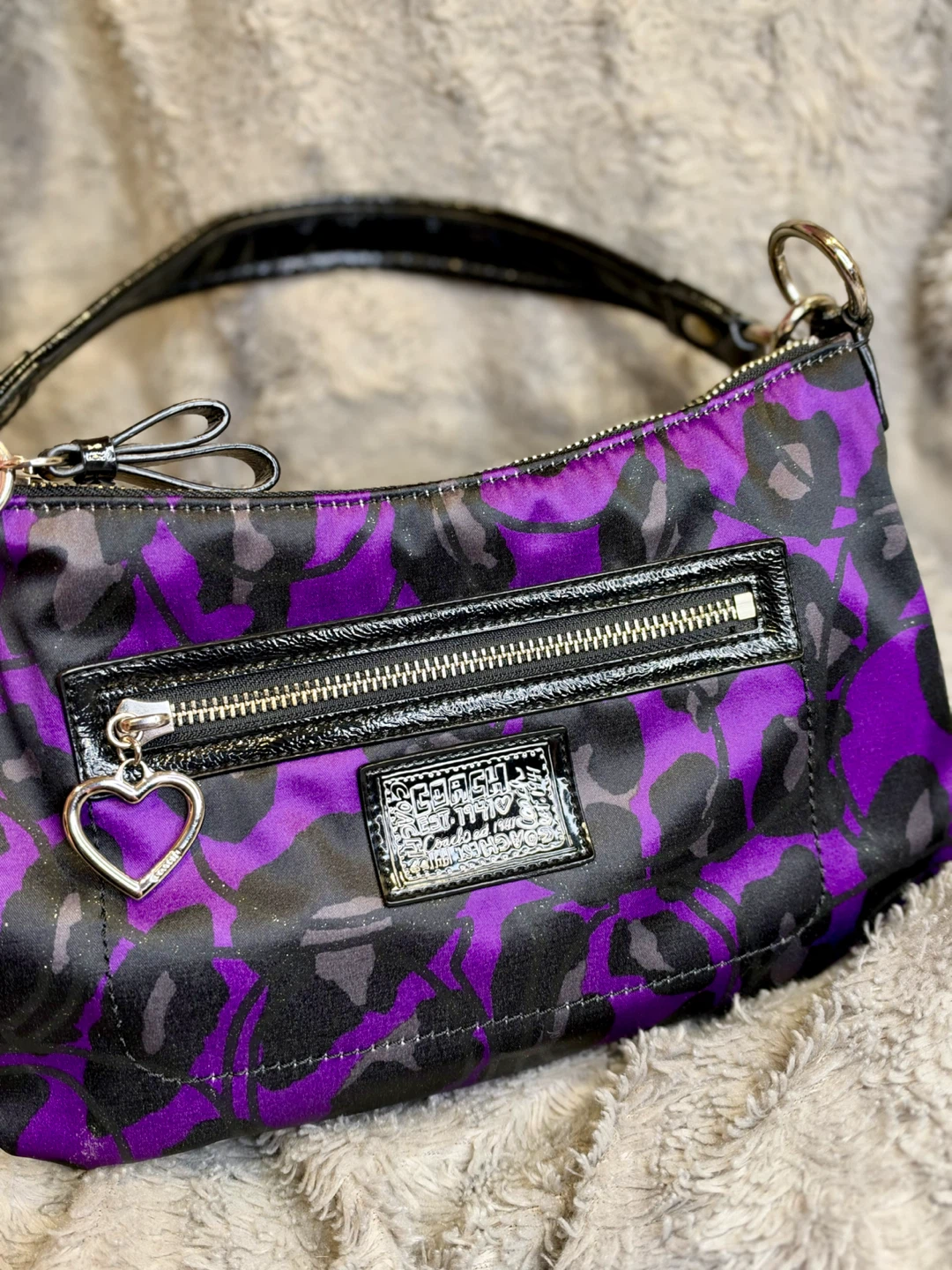 Coach Poppy Daisy Ocelot Purple Demi Hobo Bag - photo 3