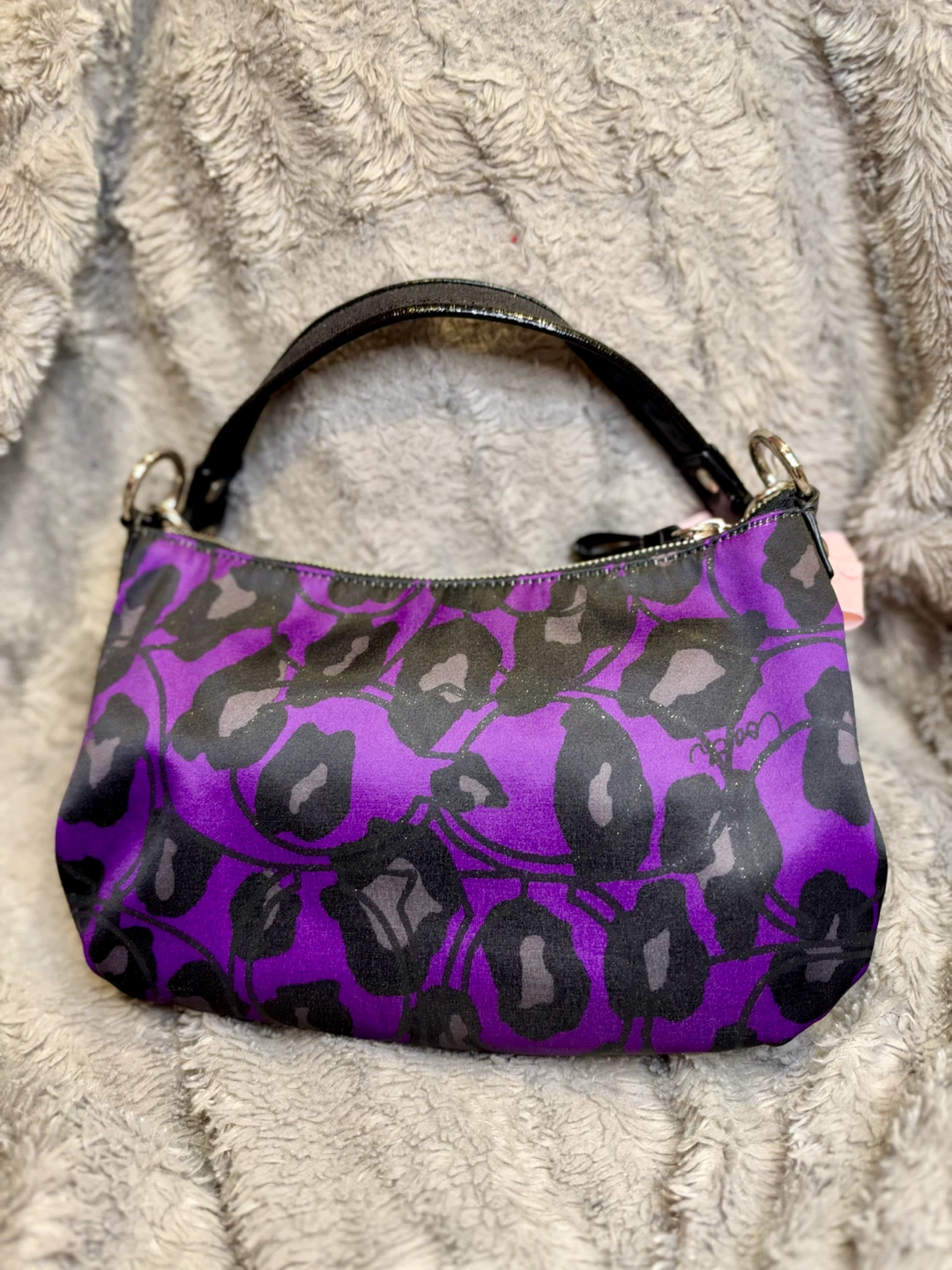 Coach Poppy Daisy Ocelot Purple Demi Hobo Bag - photo 4