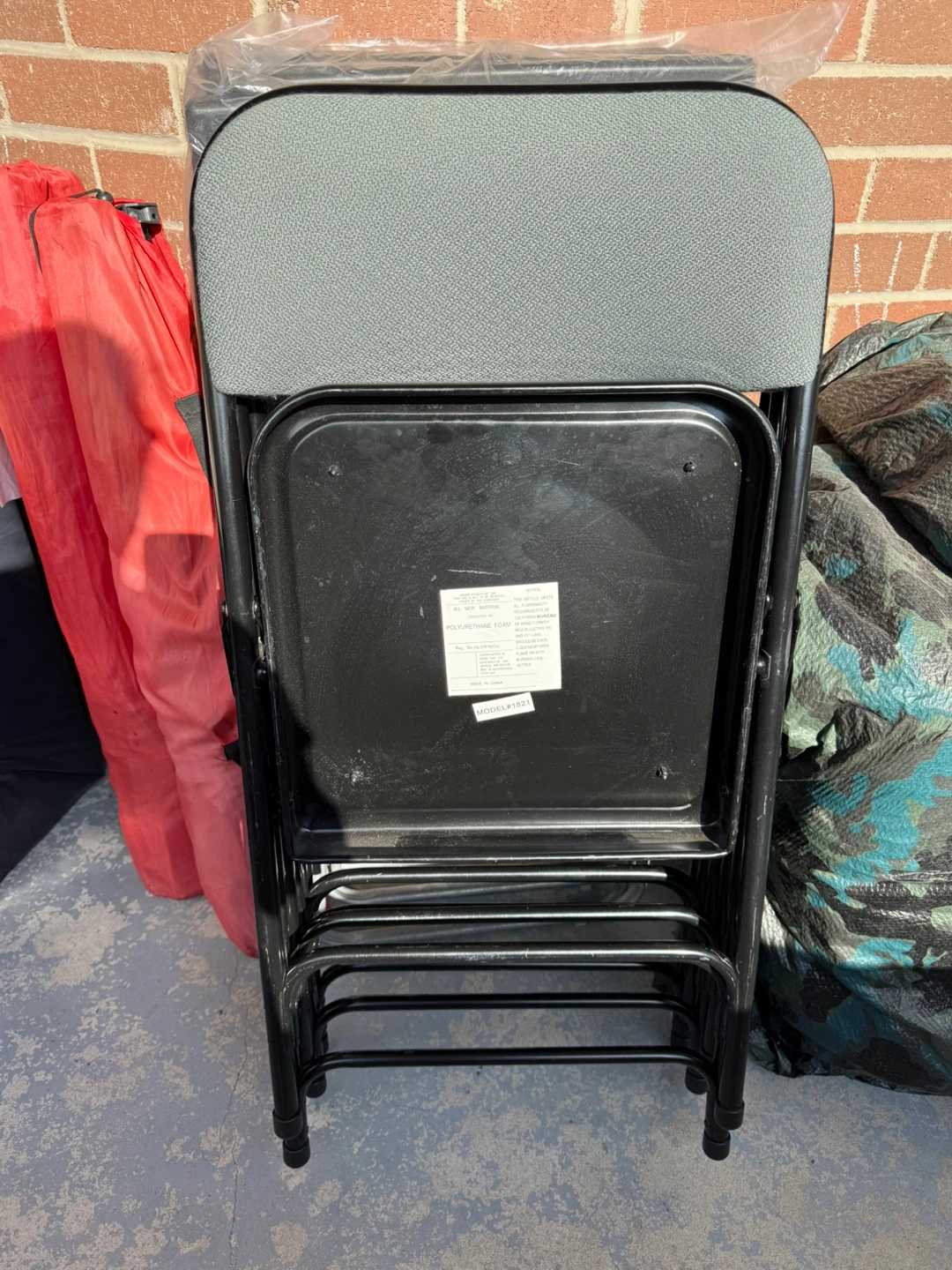 Black and Grey Folding Chair