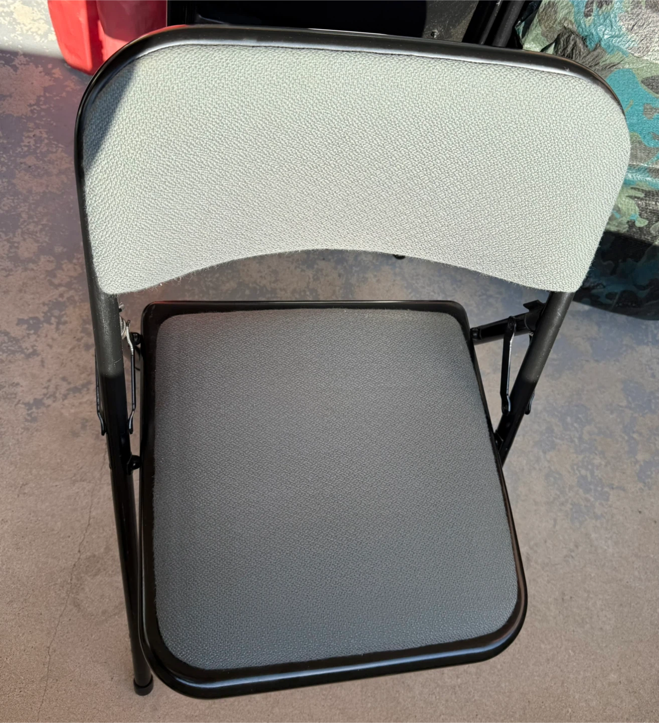Black and Grey Folding Chair - photo 2