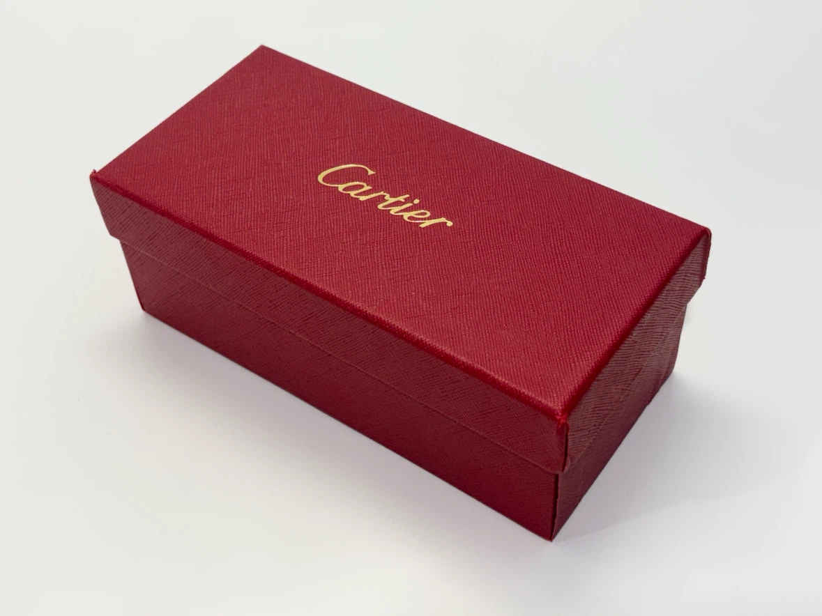 Cartier Glasses Sunglasses Empty Case Storage Box Red Burgundy