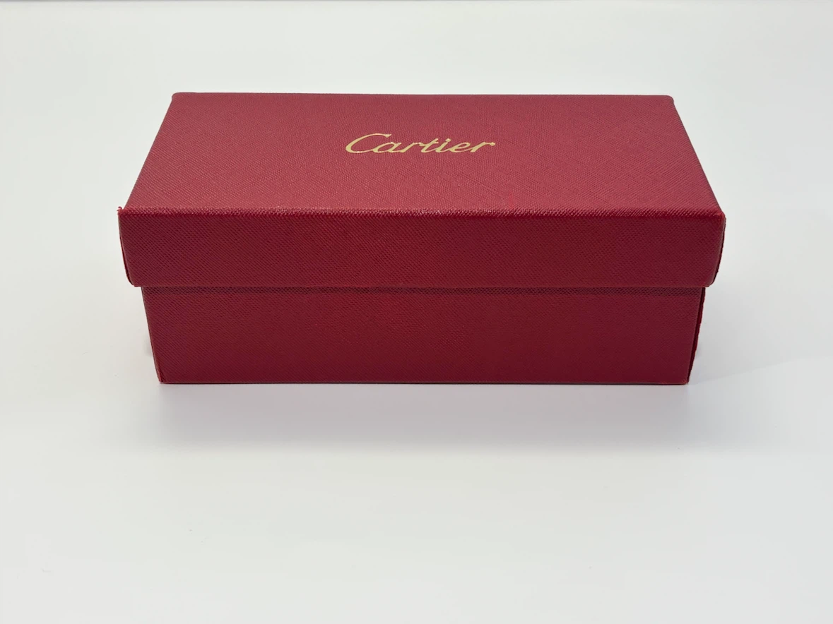 Cartier Glasses Sunglasses Empty Case Storage Box Red Burgundy - photo 2