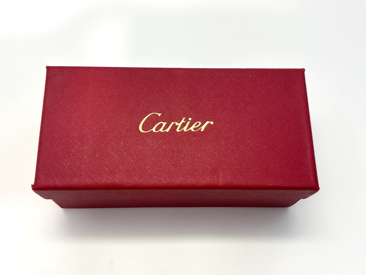 Cartier Glasses Sunglasses Empty Case Storage Box Red Burgundy - photo 3
