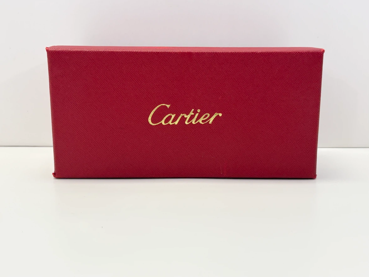 Cartier Glasses Sunglasses Empty Case Storage Box Red Burgundy - photo 4