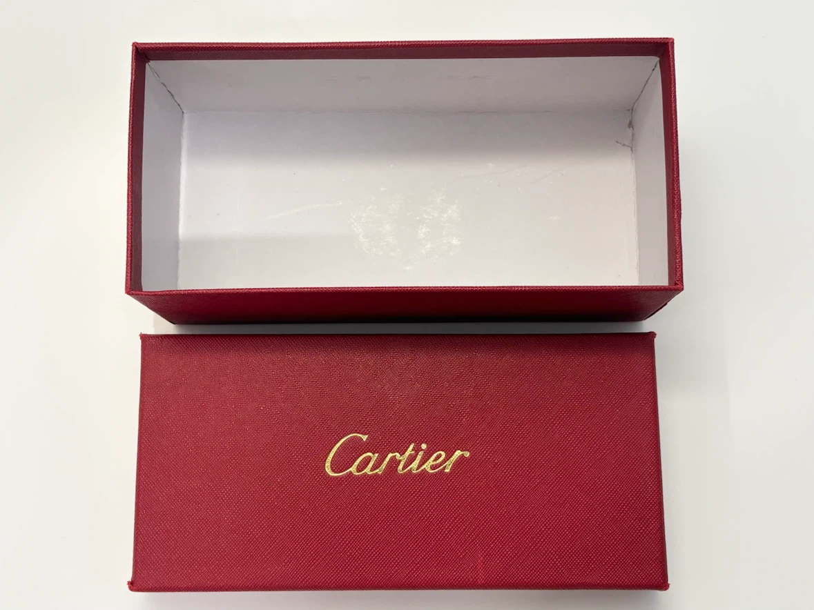 Cartier Glasses Sunglasses Empty Case Storage Box Red Burgundy - photo 5