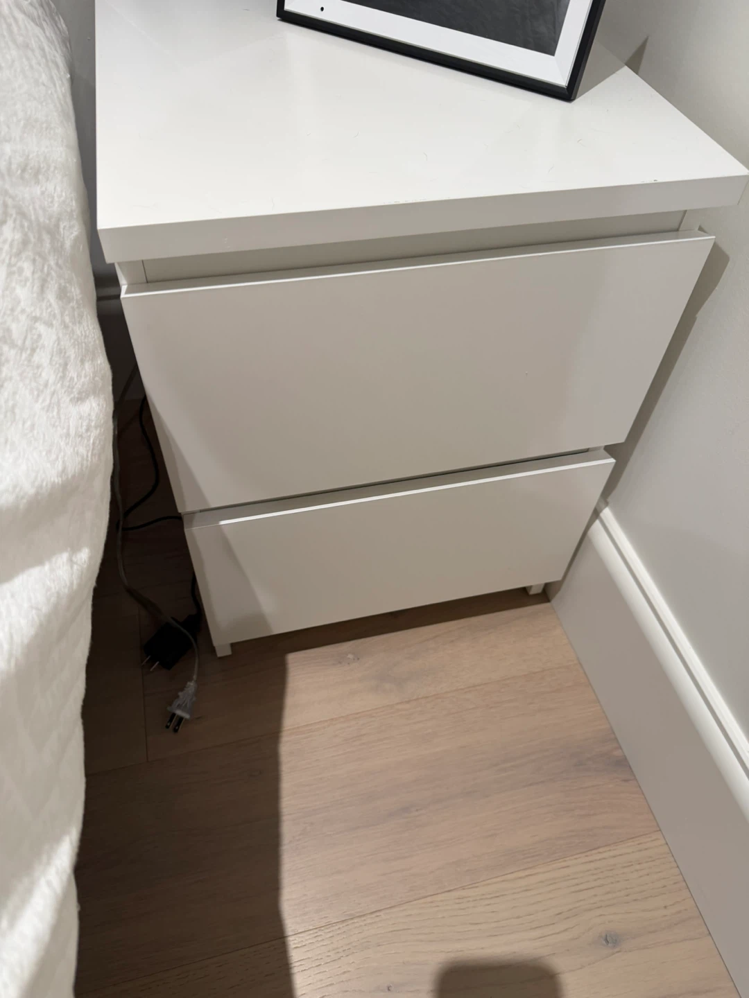 IKEA White 2-Drawer Bedside Table/ Nightstand