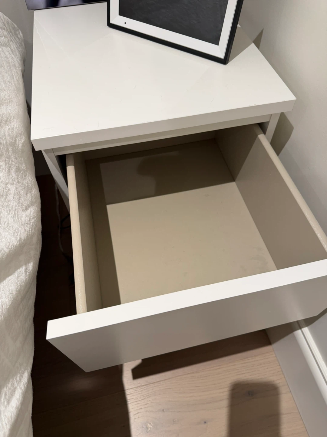 IKEA White 2-Drawer Bedside Table/ Nightstand - photo 3