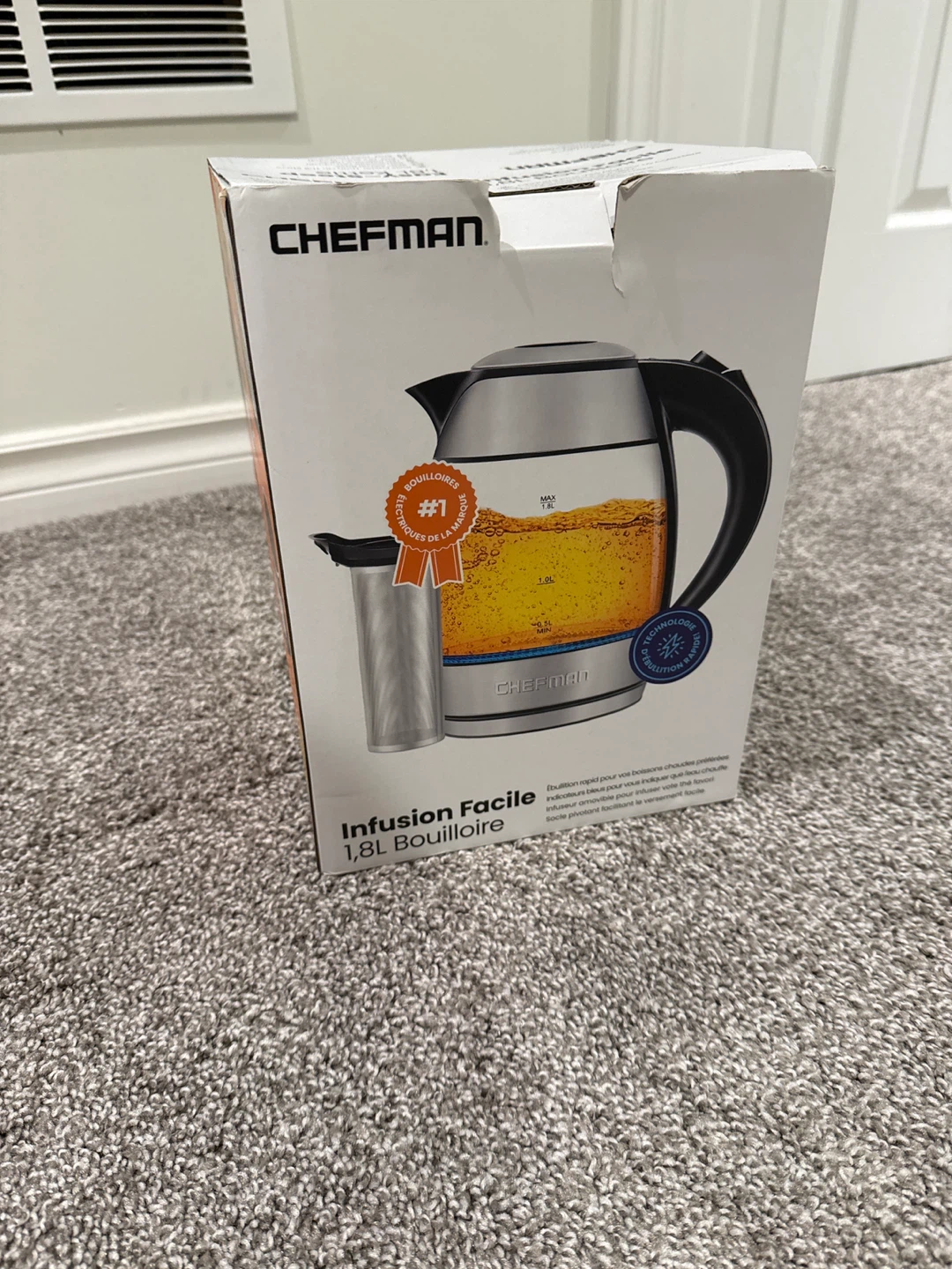 Chefman 1.8L Electric Glass Kettle