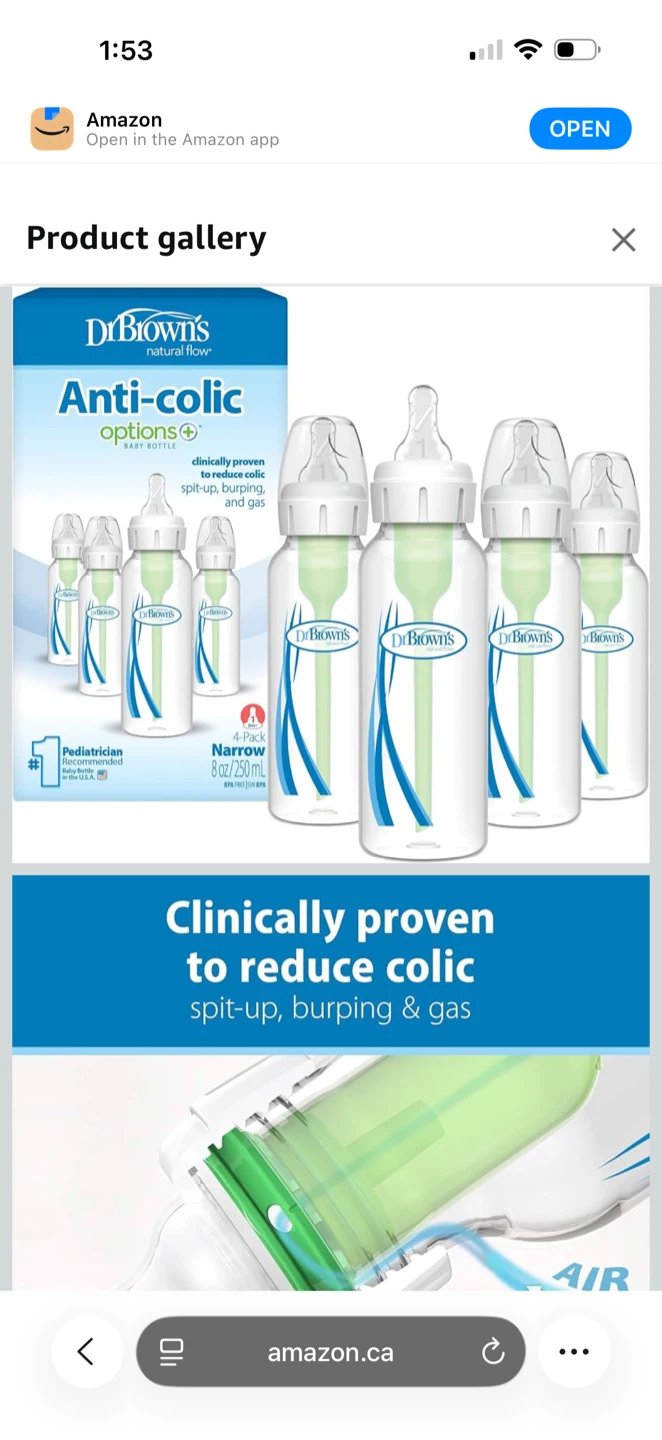 Dr. Brown's Options+ Anti-Colic Baby Bottles 4-Pack
