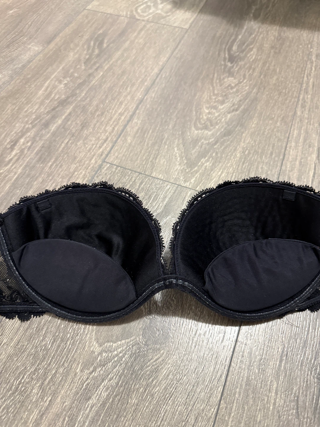 Y2K Vtg La Senza Black Lace Strapless Bra 32C - photo 4