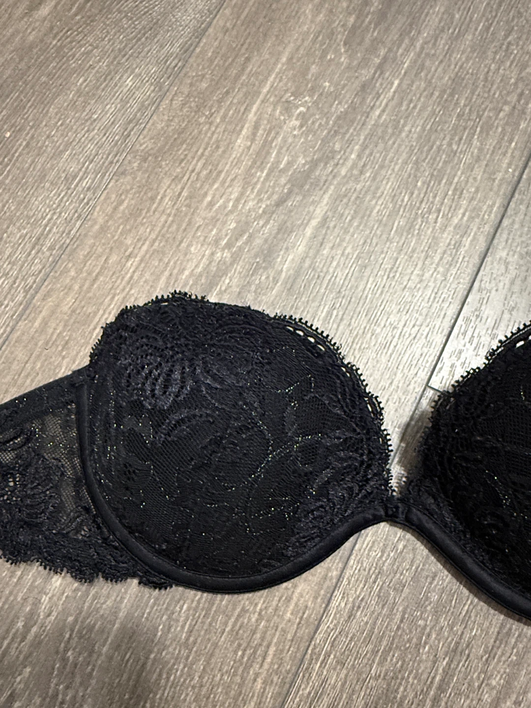 Y2K Vtg La Senza Black Lace Strapless Bra 32C - photo 5