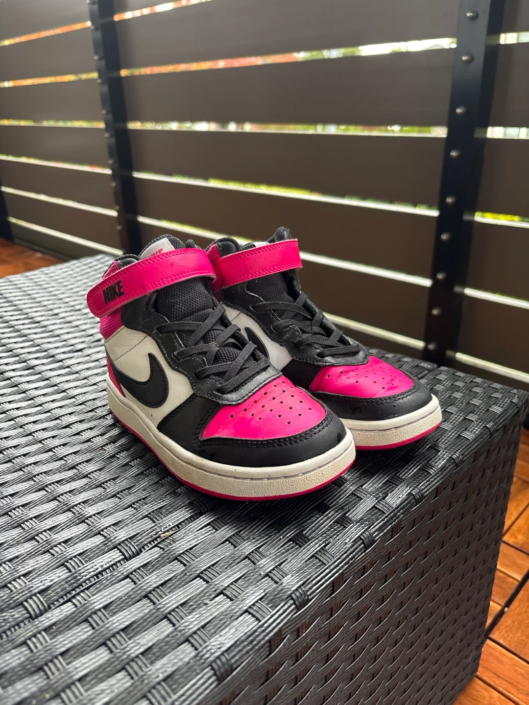 Kids Nike High-Top Sneakers - Pink and Black - Size 1Y