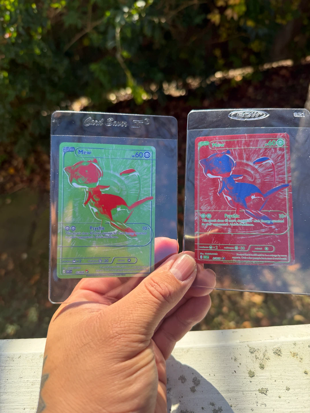 Two Mew Pokemon Cards RBGs.