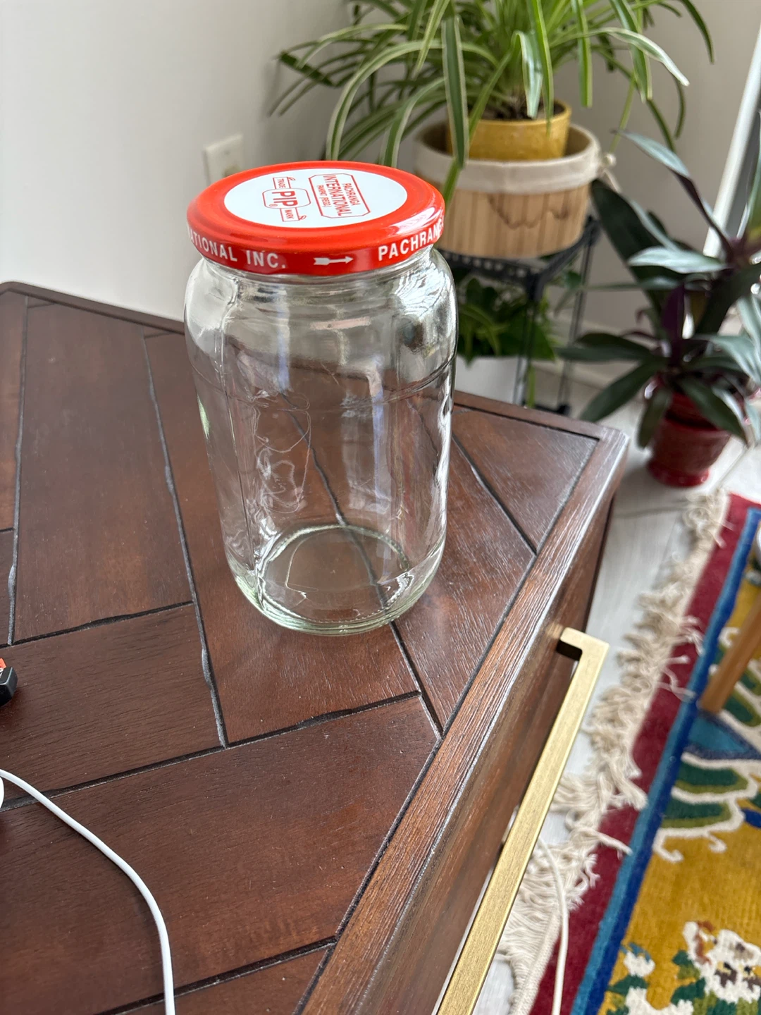 Empty Pachranga International Glass Jar