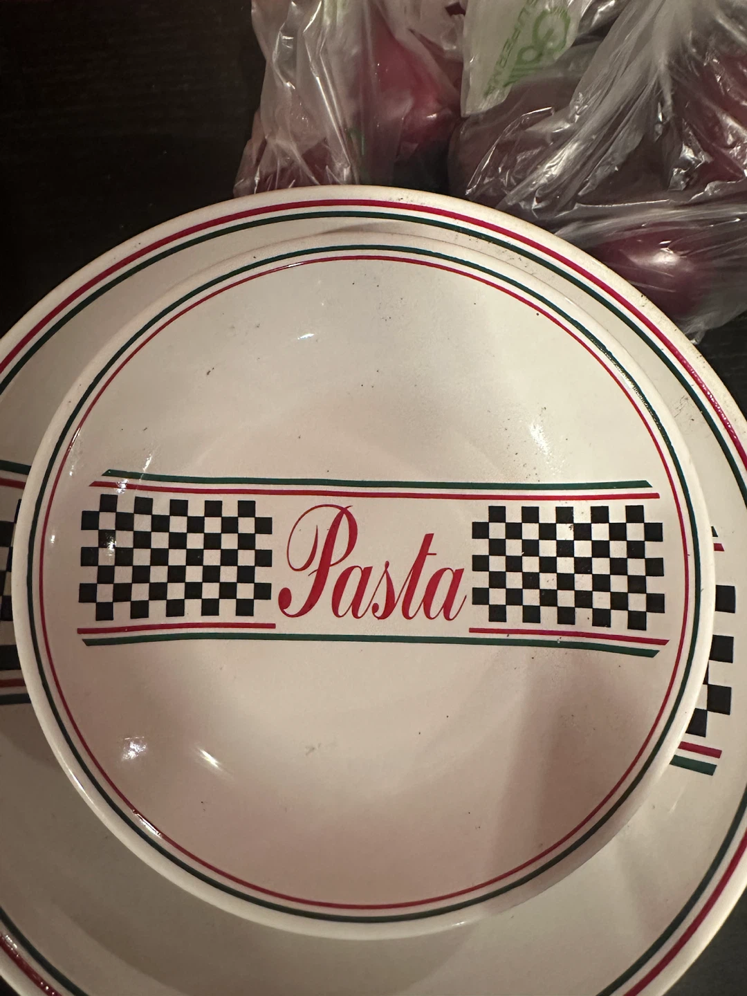 TWO LARGE PASTA SERVING BOWLS AND THREE SMALLER INDIVIDUAL BOWLS - photo 2