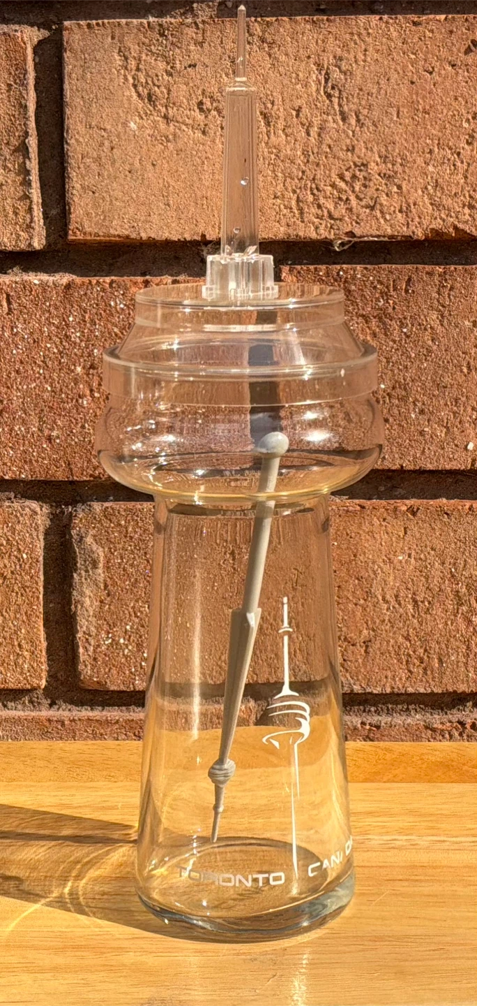 CN Tower Glass With Plastic Top and Stirrer - photo 2