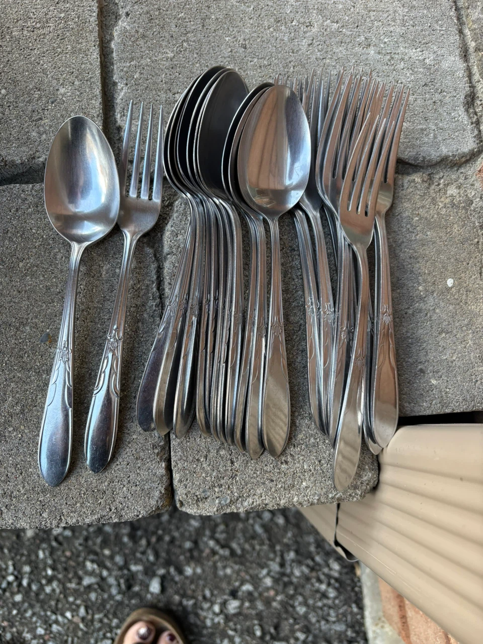 Vintage Oneida Stainless Steel Flatware Set - "Roseanne"