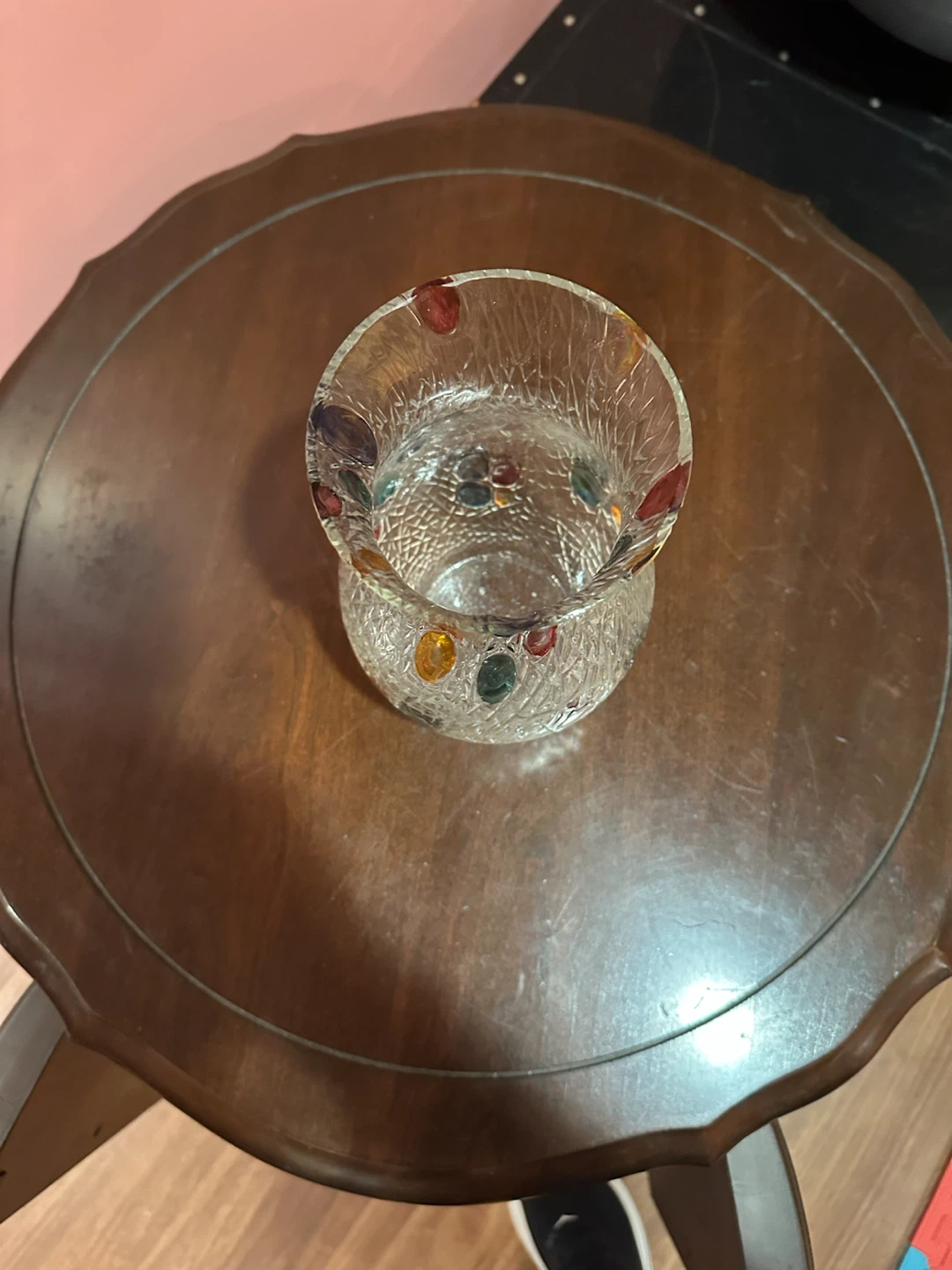 Textured Glass Vase with Coloured Accents - photo 2