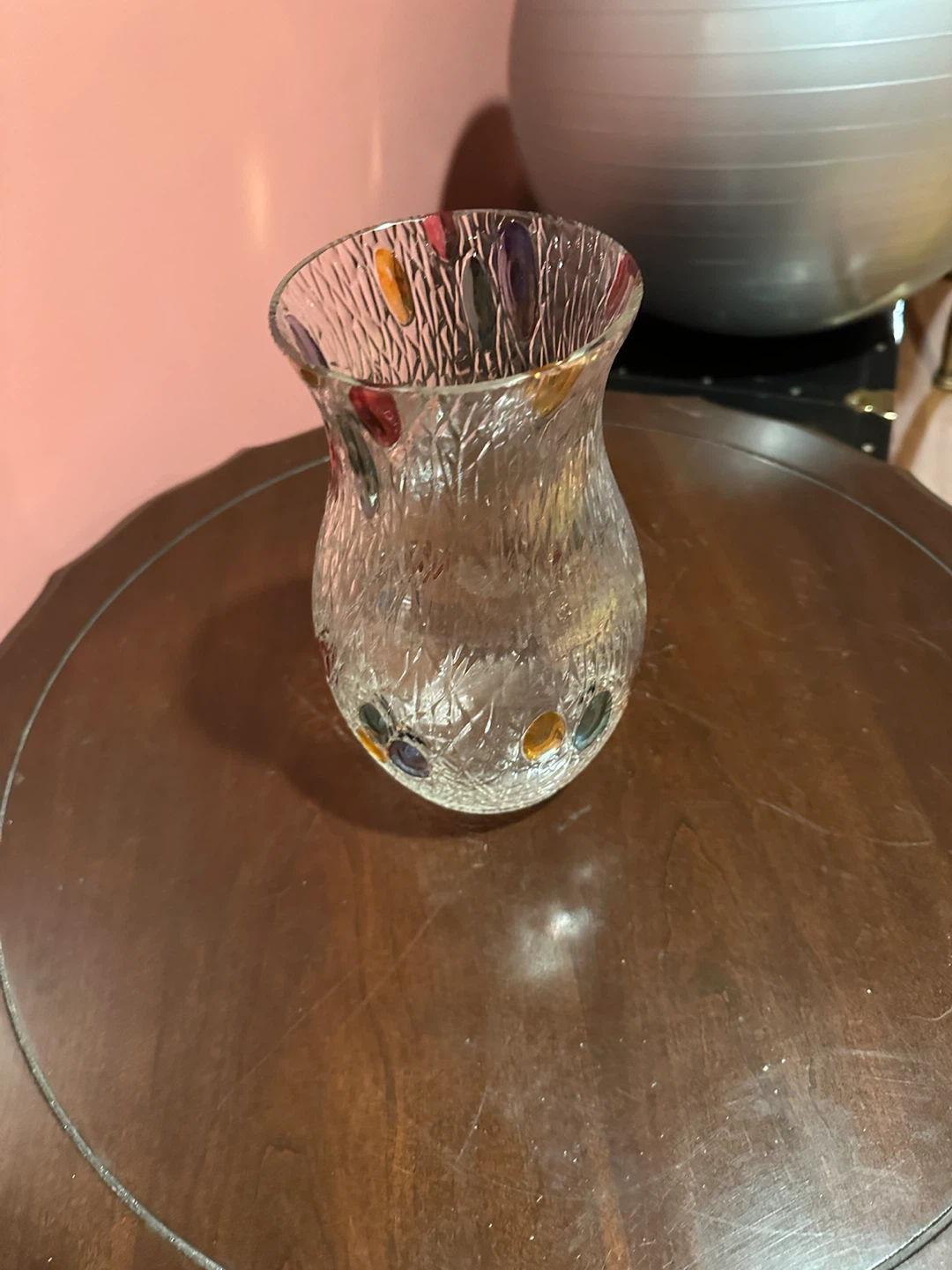 Textured Glass Vase with Coloured Accents - photo 3
