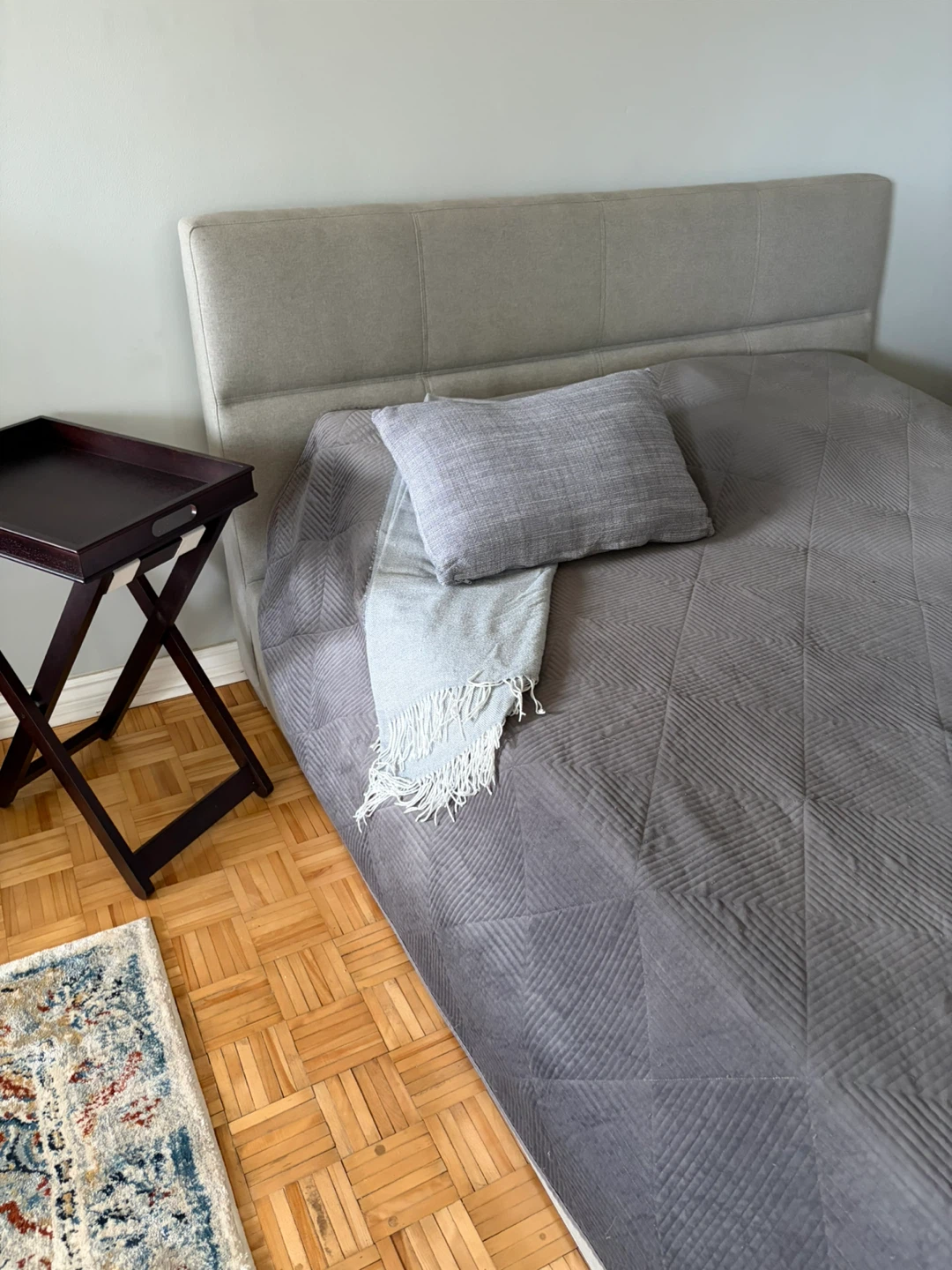 Upholstered Bed Frame and Endy mattress *Queen size