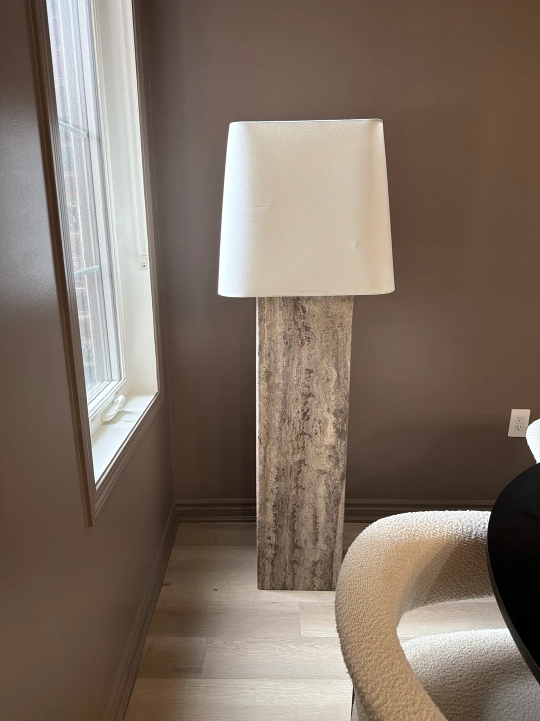 CB2 Travertine Stone Floor Lamp