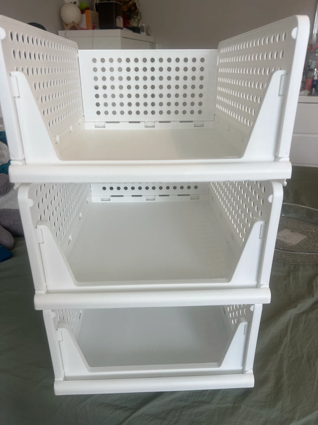 3-Tier Stackable Plastic Storage Bins