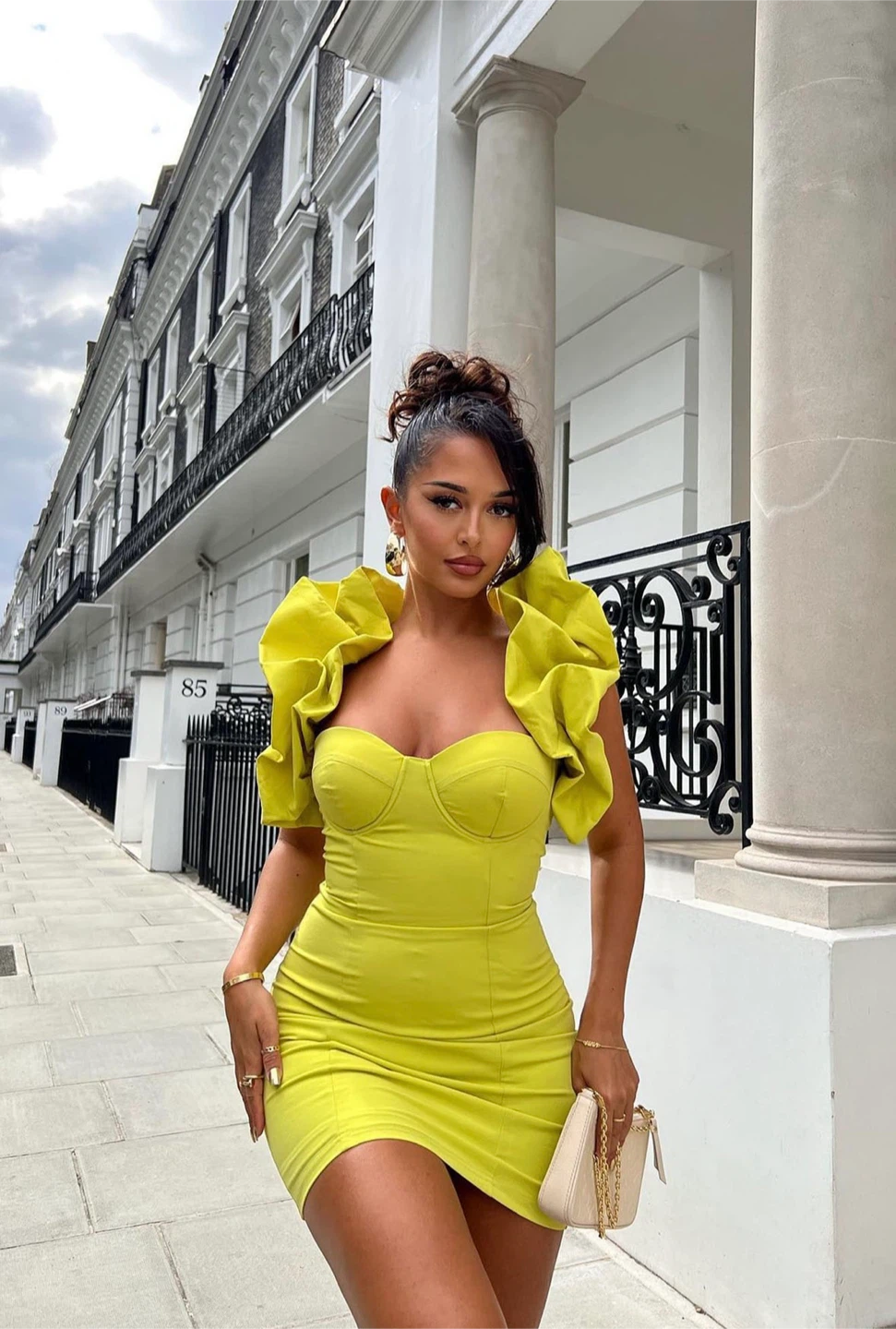 Lime Green Ruffled Mini Dress - photo 4