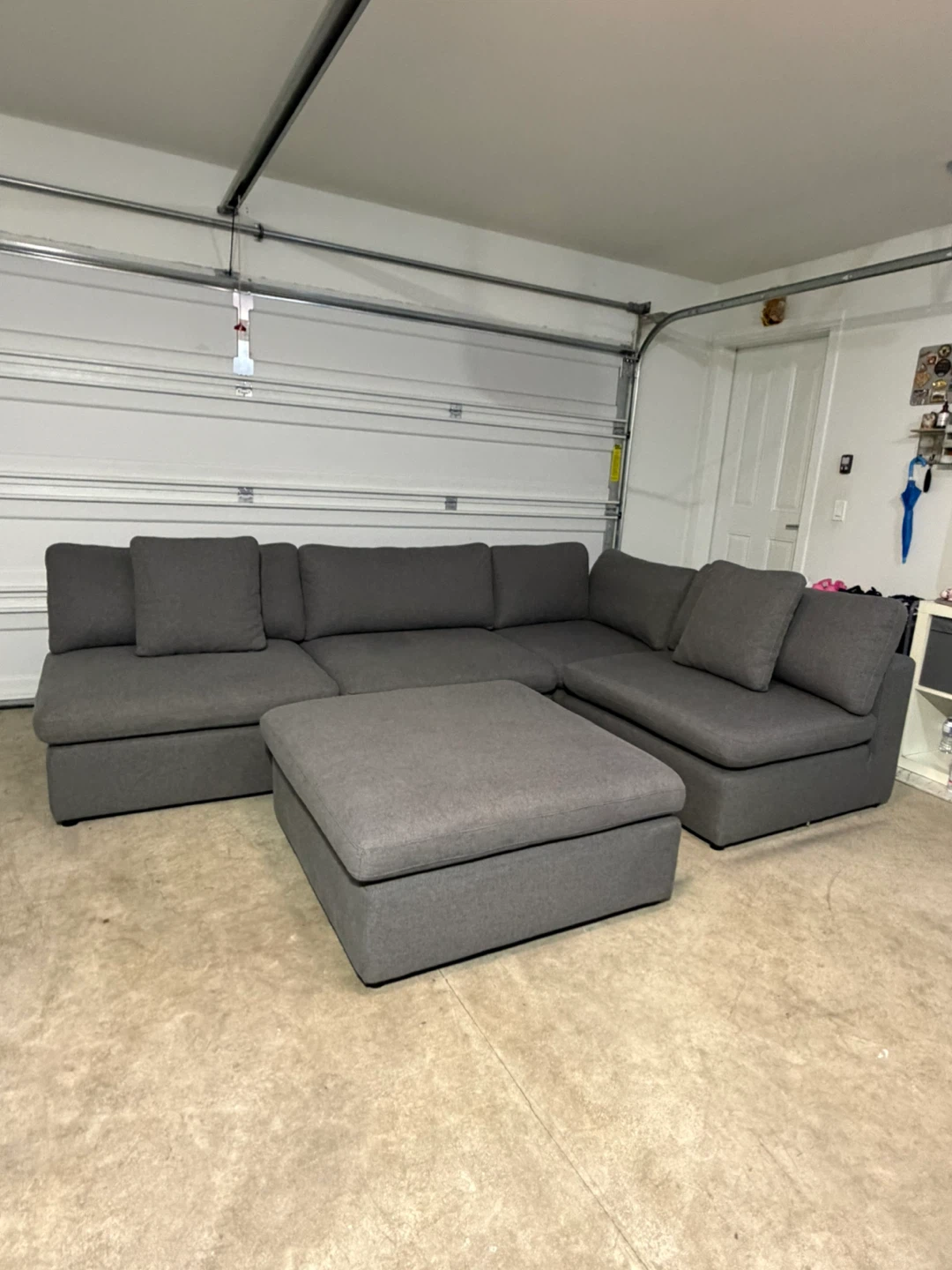 Dark grey modular sectional sofa with ottoman - photo 3