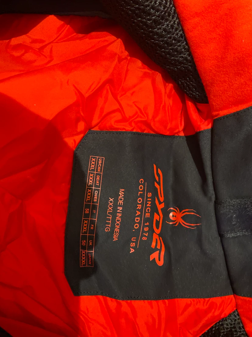 Spyder Men's Winter Jacket - Black and Red - XXXL
