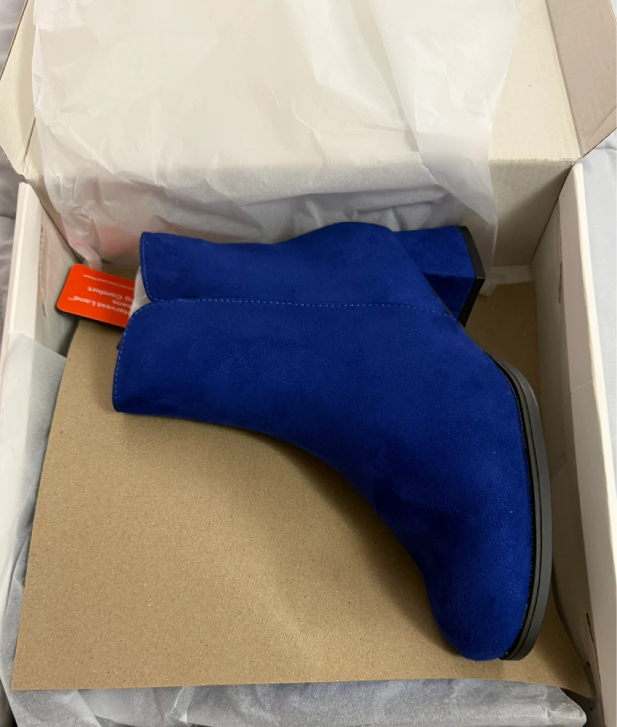 Blue - Women's Ankle Low Block Heel Booties - photo 5