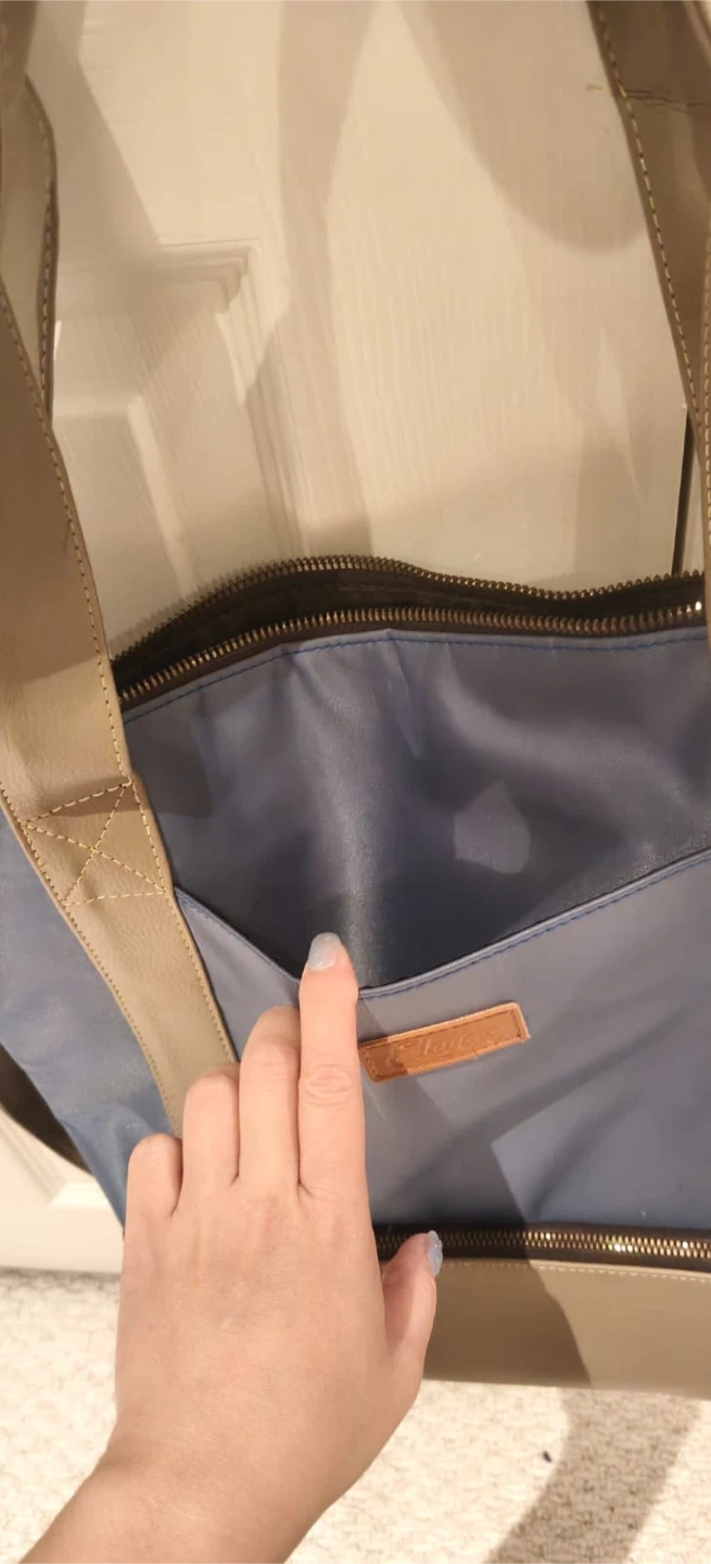 Elegance Blue and Tan Tote Bag - photo 2