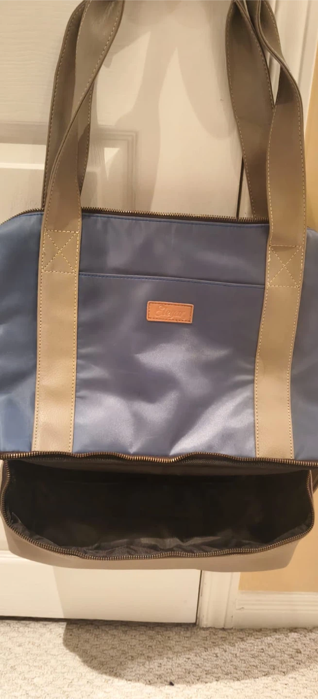 Elegance Blue and Tan Tote Bag