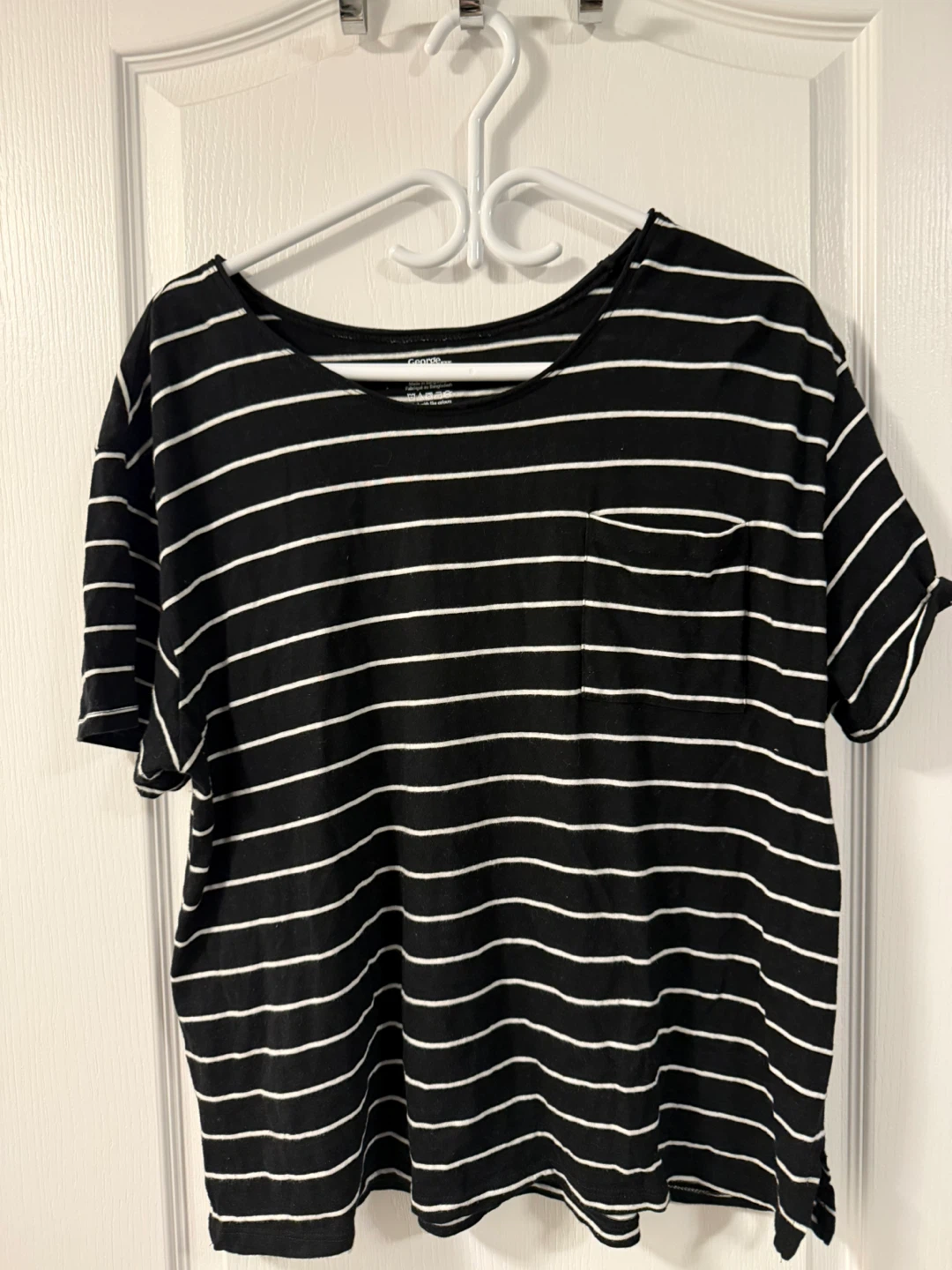 George Black and White Striped Pocket T-Shirt - photo 4