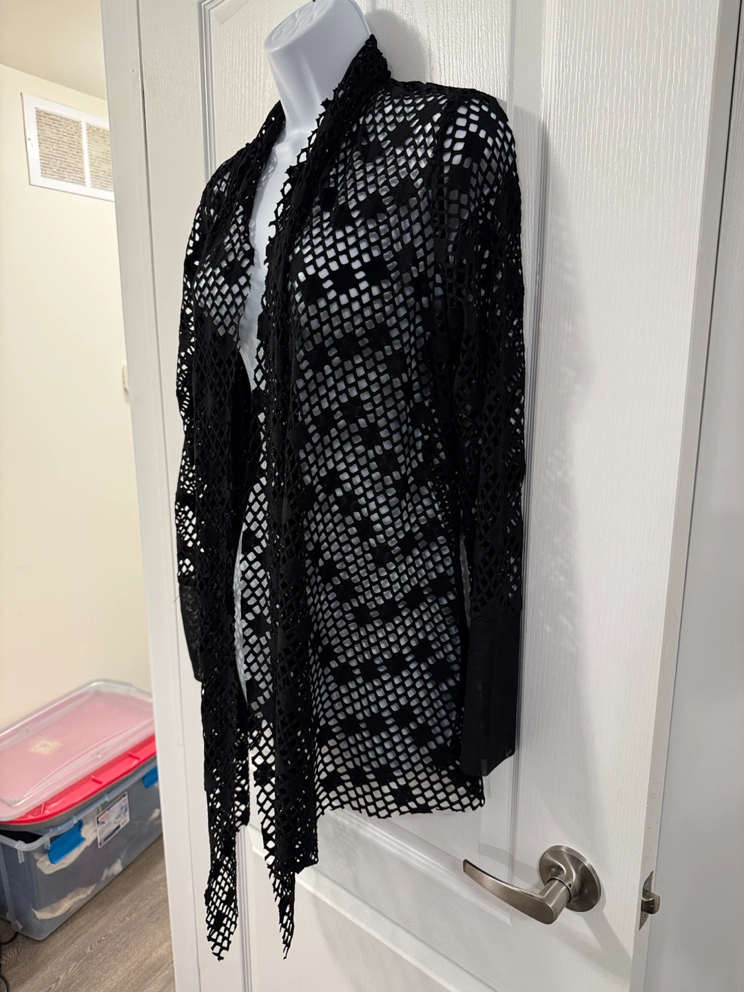 Y2K Vintage 90s women’s Black Mesh Cardigan - photo 3