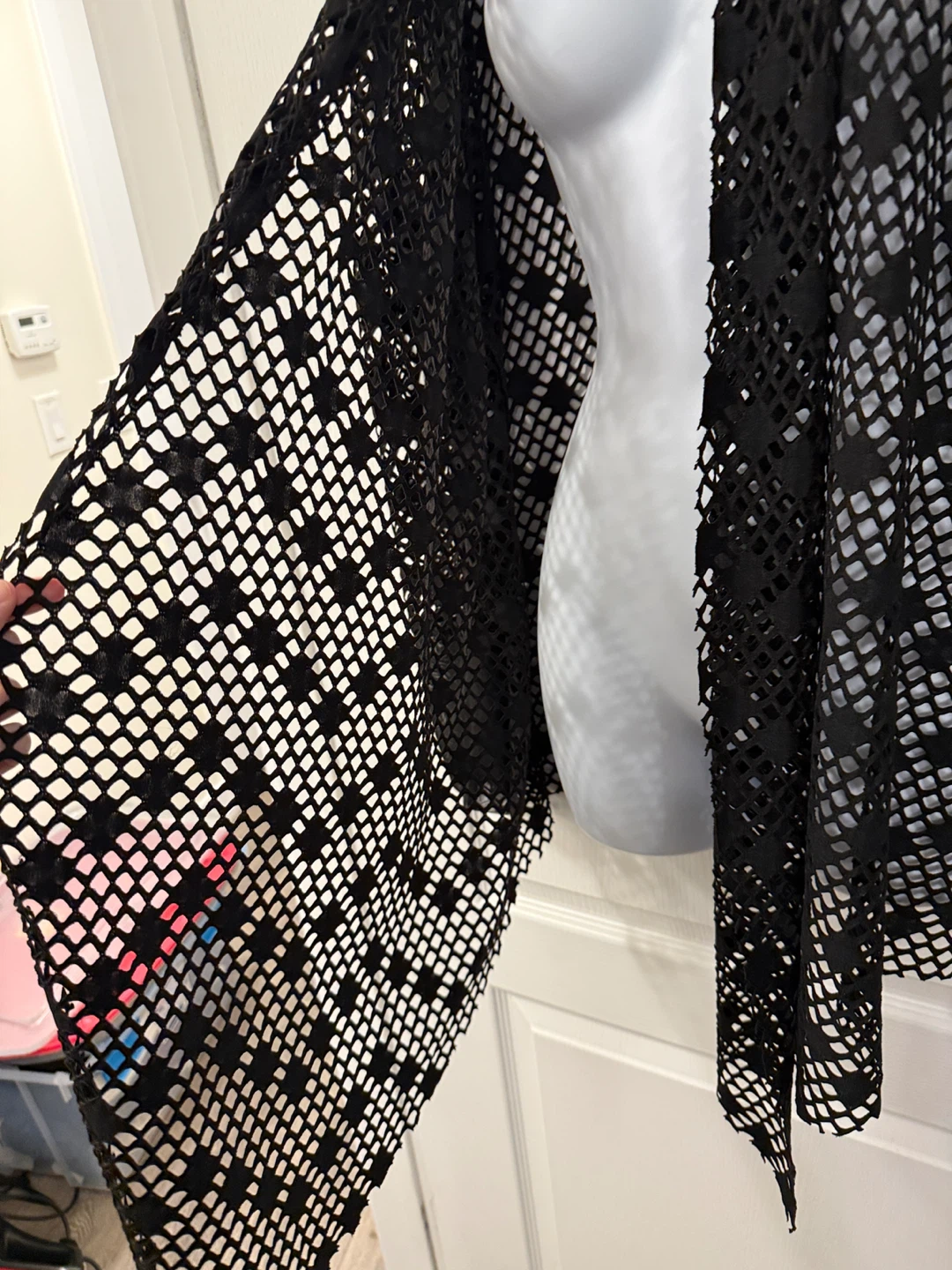 Y2K Vintage 90s women’s Black Mesh Cardigan - photo 5
