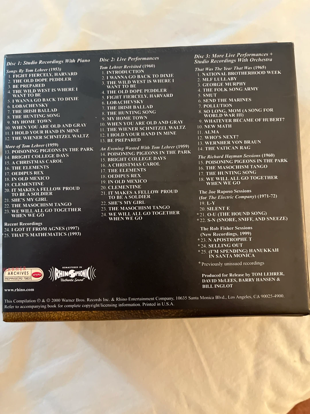 The Remains Of Tom Lehrer 3 CD Box Set - photo 3