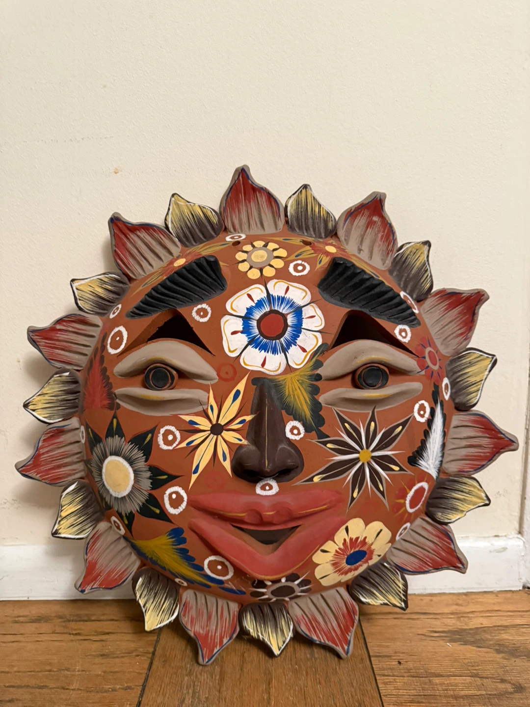 Hand-Painted Mexican Sun Wall Decor