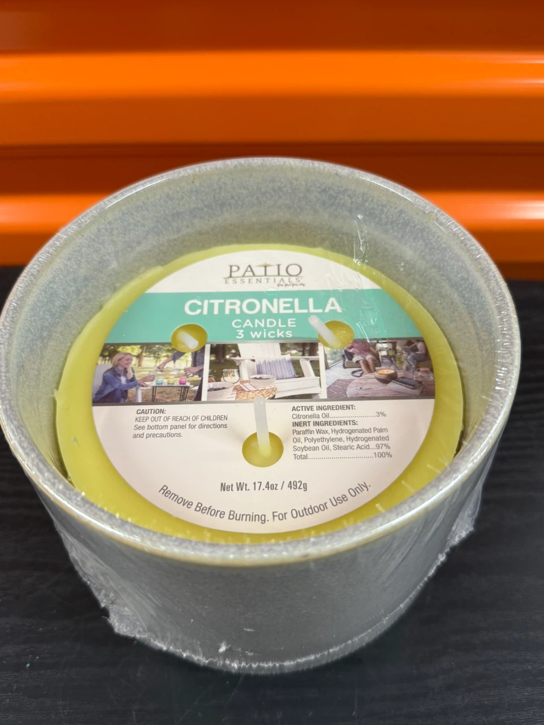 Patio Essentials 3-Wick Citronella Candle