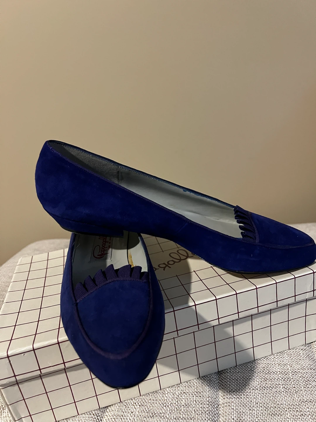 Vintage Pappagallo Royal Blue Suede Flats - photo 2