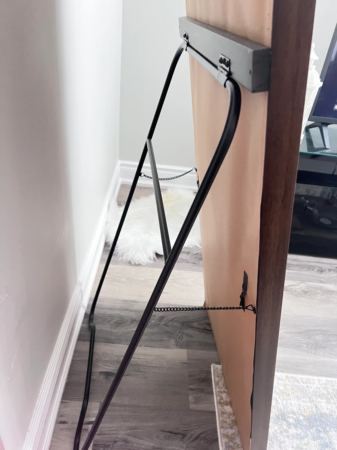 Full Length Standing Mirror with Dark Wood Frame - photo 2