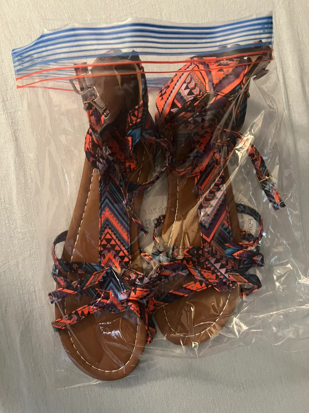 Forever 21 Patterned Ankle Strap Sandals
