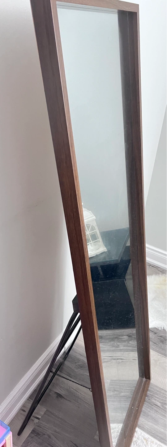 Full Length Standing Mirror with Dark Wood Frame - photo 3
