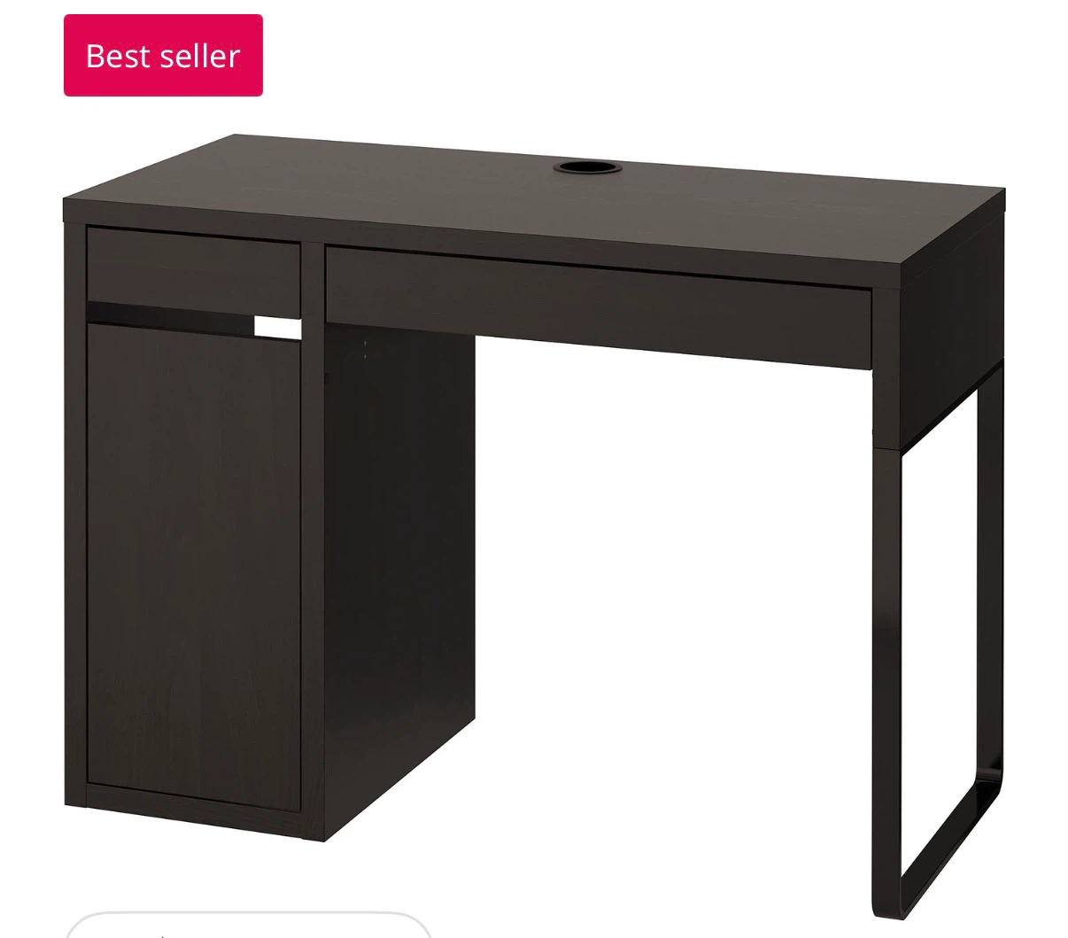 Black IKEA MICKE desk with drawers - photo 2