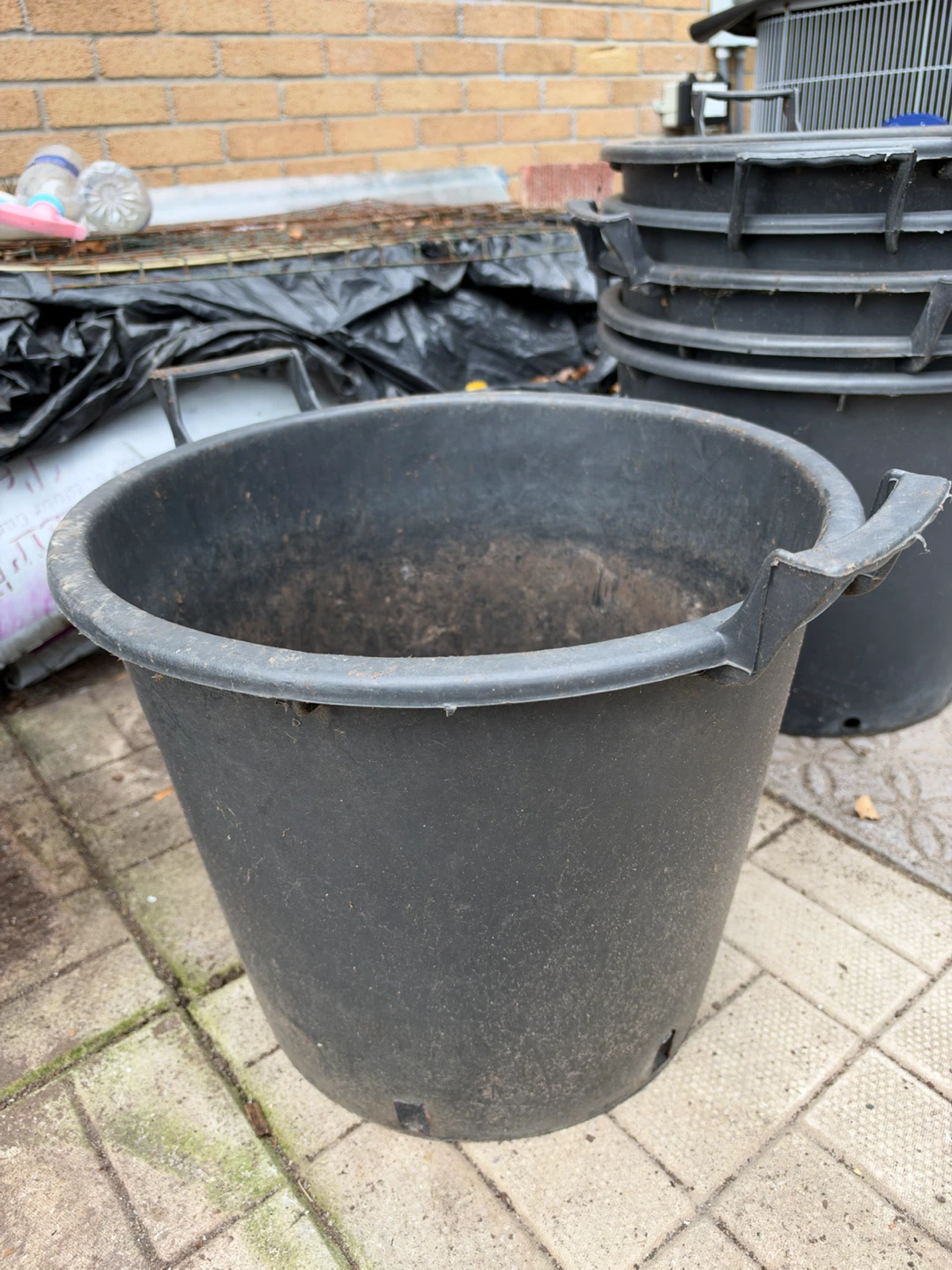 $5  each Set of 6 Black Plastic Garden Buckets